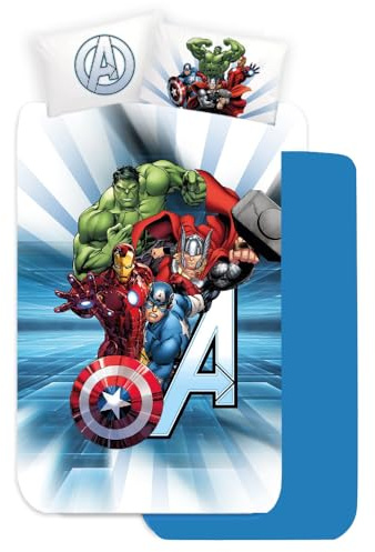 completo lenzuola per bambini 3 pezzi avengers marvel per letto una piazza e mezza lenzuola in 100% cotone