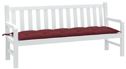 ShGaxin Gartenbank-Auflage Melange Weinrot 180x50x7 cm Stoff, Terrassenmöbel, Wetterfeste Bank, Outdoor Bank, Parkbank, Garten Banken, Deko Bank, Gartenmöbel - 4002573