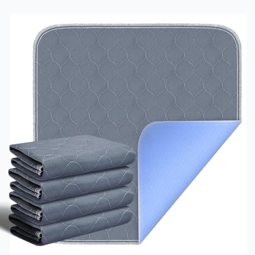 RIQINXIN wasserdichte Sitzauflage für Inkontinenz rutschfeste Saugfähige Sitzauflage Inkontinenzunterlage für Erwachsene Kinder Haustiere Grau 54x56cm Pack of 4