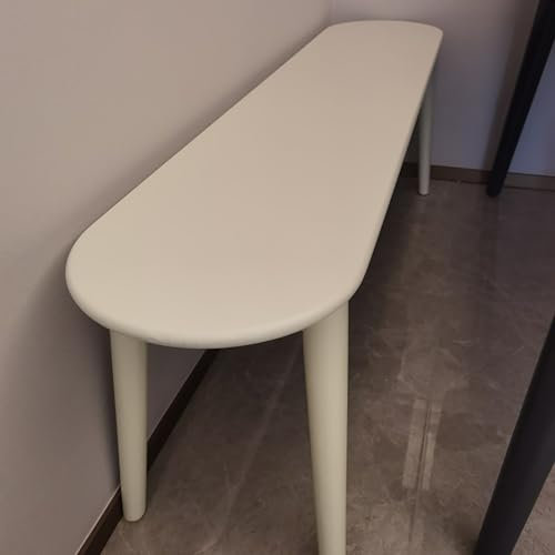 LLYLAFDC Gartenbank Ohne Lehne,Esszimmerbank Sitzbank,flurbank Mit Massivholzbeinen Küchenbank,im Landhaus-Stil Schlafzimmer Eingang Sitzbank, Für Esszimmer, Flur, Garderobe(Wit,39.3in/100cm)