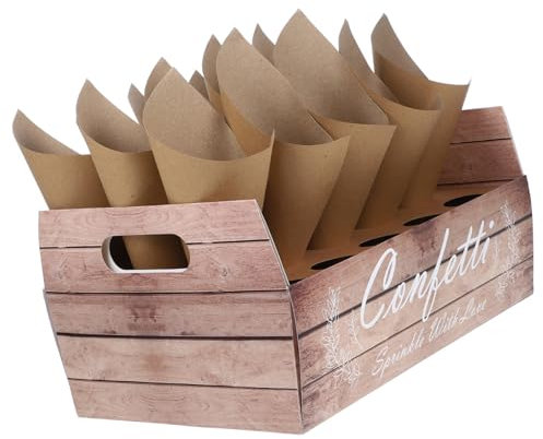 SHOWERORO Konfetti-tütenhalter-box Aus Papier 20 Löcher Für Hochzeits Und Geburtstagsdeko Praktisches Tablett Zur Aufbewahrung Von Konfetti