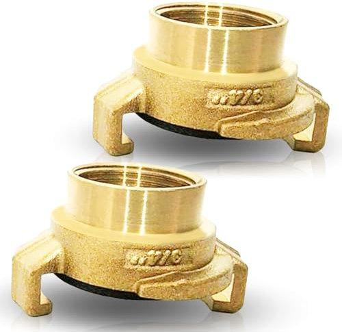 PipeSan Raccordo Rapido Geka 3/4 Ottone – Set da 2 – Filetto Femmina – Compatibile Gardena & Tubo Irrigazione – Acqua Potabile – 10 bar 120°C | Connettore Rapido Giardino