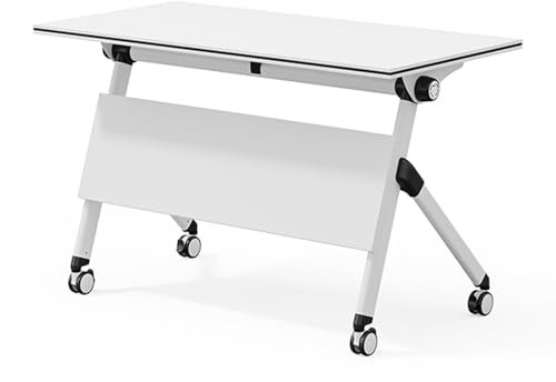 Klappbarer Konferenztisch mit Lenkrollen Flip Top Klappbare Besprechungstische Tragbarer weißer Konferenztisch für Büro und Klassenzimmer
