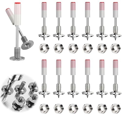 Wlihahancp 200 Stück Runde Nägel mit Nüssen für Druckluft Nagelpistole, 7,3 mm Gehärtet Stahlnägel Sortiment, Durchdringende Betonnägel, Bolzenschussgerät, Verdickte Wandnägel für Decken, Wände