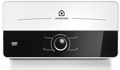 Ariston Aures Multi Chauffe-eau Instantané Électrique sans Réservoir 7kW - Température AutoModulante, Multipoints de tirage, 220V 40A pour Cuisine, Salle de Bain, WC, Buanderie