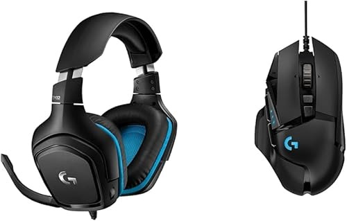 Logitech G G432 Casque Gamer Filaire, Son 7.1 Surround, DTS Headphone:X 2.0, Transducteurs 50mm, USB/Audio Jack 3,5mm, G502 Hero Souris Gamer Filaire Haute Performance, Capteur Gaming Hero 25K - Noir