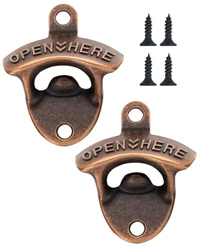 SCJJZ 2 pcs Flaschenöffner aus Gusseisen,zur Wandmontage,flaschenöffner wand,bieröffner wand,wandflaschenöffner,Vintage, rustikal, mit selbstschneidenden Schrauben,für Zuhause,Garten,Bar,KTV,Hotel