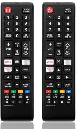 2 PCS Universal Remote Control for Samsung TV with Quick Graphic Button | Replacement Samsung Remote Control for All Frame Curved Solar Crystal Smart TV HD-TV UHD 3D 4K 8K No Need to Set