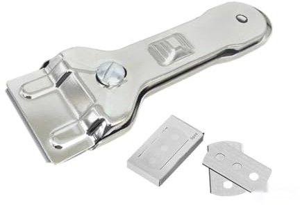 Raschietto - Raschietto in vetroceramica in acciaio inox, dimensioni 13,5 x 4,5 cm, ideale per pulire superfici senza graffiare.