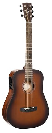 Cort Earthgo-OPBB Earth Go HyVibe H2 Akustik-E-Gitarre, offenporig, Braun mit Tasche
