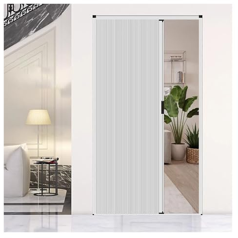 Falttür aus Aluminium, Akkordeon, 110 x 180 cm, ideal für Wohnmobil, Büro, Badezimmer, Wohnzimmer, platzsparend, Raumteiler, vielseitiges und modernes Design