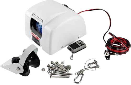 DHMYYXGS Elettrico Ancora Verricello,Salpa Ancora Elettrico 12 V,con Verricello E Telecomando Senza Fili,per Barca Telecomandato Acqua Salata per Ancore Fino a 45 Libbre
