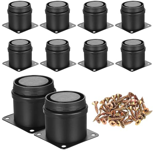 Ewwtrey 10 PcsAdjustable Table Legs, 0-10mm Adjustable Legs for Furniture Feet, Metal Adjustable Furniture LegsHeavy Duty Cabinet Legs Supports for Coffee Table Cabinet Sofa Bed Feet Leg, with Screws