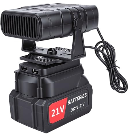 Fafeicy Riscaldatore Termostato Portatile, Riscaldatore Elettrico con Batteria Ricaricabile da 3,9 Ah e 2 modalità per Uso Interno Ed Esterno (Spina europea)