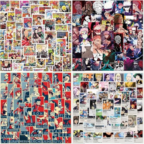 Anime Pegatinas Pack 200 PCS |Pegatinas para automóvil, computadora portátil, botellas de agua, pegatinas para adolescentes Calcomanías de vinilo lindas