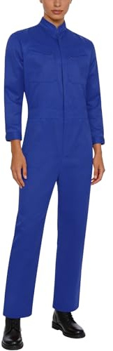 inhzoy Damen Arbeitsoverall Langarm Coverall Baumwolle Mechaniker Overall Mit Muti-Tasche Reißverschluss Arbeitsanzug Werkstatt Bauarbeiter