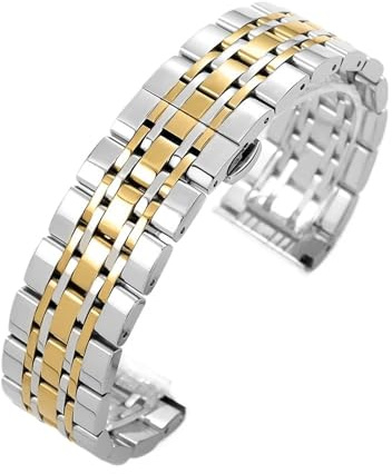 NDSJAIE Metallarmband massivt rostfritt stålband 16 mm 18 mm 19 mm 20 mm 21 mm 22 mm universal-smartwatch ersättningsarmband armband affärsarmband bälte för män och kvinnor, 18mm, Acetat, Ingen