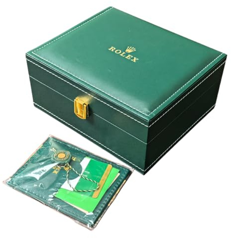 ROUHO Portarrelojes de Madera Caja de Reloj Compacta con Cojín Interior con Interior Acolchado Bolsa de Transporte Incluida para Rolex Cosmograph Daytona