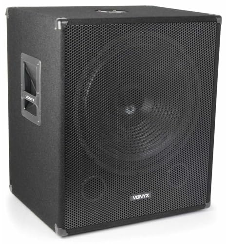 Vonyx SMW18 PA Passiv Subwoofer, 18 Zoll Sub, 1000 Watt, stabile Party Bass Box, Tieftöner, Passive DJ Lautsprecherbox mit Filzbeschichtung in schwarz