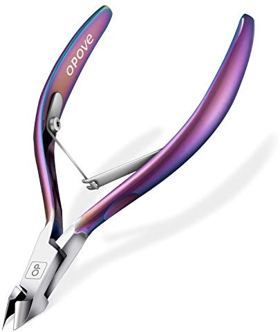Cuticle Trimmer Cuticle Nippers Clippers Stainless Steel Hangnail Remover Extremely Sharp Cutter Pedicure Manicure Tool, opove X7 Rainbow Gradient