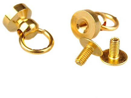 Healifty 6 Set Rivetto a Testa Tonda a Vite da 9 Mm con Anello di Trazione Teste di Chiodi Borchie Rivetti a Vite Artigianali in Pelle Accessorio Fai da Te in Metallo Fatto a Mano