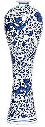 China Keramik Vase Blau und Weiß Porzellan Chinesisch Handmade Dekorative Blumenvase für Wohnzimmer, Home Decor, Büro, Tisch Centerpiece (lianhua)