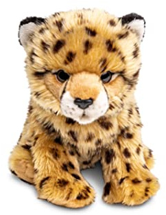 Uni-Toys - Garçon guépard Assis – 22 cm (Hauteur) – Animal Sauvage en Peluche – Doudou