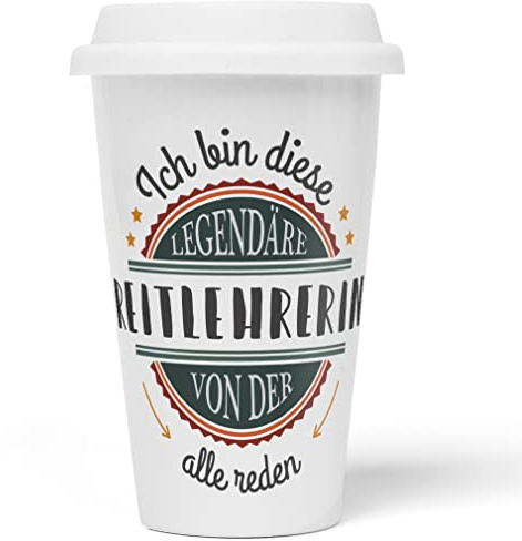 JUNIWORDS To-Go Becher mit Deckel, Ich bin diese legendäre Reitlehrerin, von der alle reden (5065325)