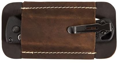 Knife Sheath,Leather Knife Sheath for Belt,Horizontal Carry Pocket Knife Holder,EDC Belt Organizer,Handmade Compact Draw Knife Holster,EDC Pocket Organizer,Sheath for Folding Knife,Gifts for Men, Dark