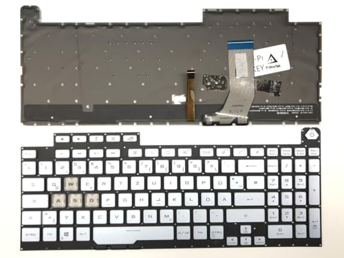 T-ProTek DEUTSCHE - Silber Tastatur Keyboard Beleuchtung kompatibel für Asus ROG Strix G 731GU-EV032T