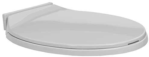 Toilettensitz mit Absenkautomatik, XIAOGUANG Klodeckel, Toilettendeckel, Wc Sitz, Klobrille, Wc Deckel, Toilettenbrille, Hellgrau Oval