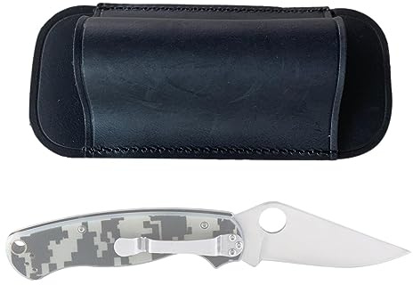 Bexdug Knives Sheath,Leather EDCs Pocket Slip for Folding Knives | 2.16x0.98x4.72in EDCs Leather Sheath Belt Knives Holster for Fishing, Picnic