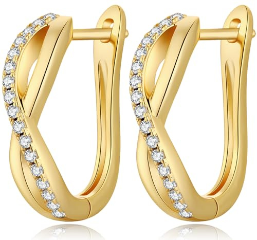 Jiamiaoi Weißgold Plattiert U Creolen 925 Silber Ohrringe Große Damen Schmuck