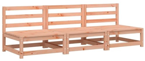 vidaXL Gartensofa 3 STK., Modular Sofa ohne Armlehnen, Gartensessel mit Lattenrost, Relaxsessel Lounge Sessel Gartenmöbel, Douglasienholz