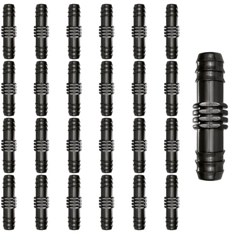 VooGenzek 25 Pezzi 16mm Connettori per Tubi Flessibili, Connettori per Irrigazione a Goccia in Plastica, Raccordi per Irrigazione a Goccia, per Sistema di Irrigazione, Diritte
