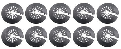 WELWIK 6PCS Pipe Cover Decorative Accessories Plastic Drain Pipe Cap Concealing Ring Round Detachable Radiator Pipe Accessory 30-55mm PP Radiator Cover for Gas Pipes Fire Hose Black