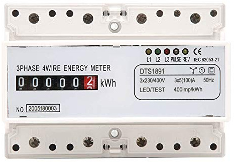 TOWEBOORY Compteur D'énergie, 230/400V Compteur Électrique Sur Rail Din Électrique Numérique Compteur Kwh Triphasé Din‑rail Electric Meter Convient à La Maison, L'appartement