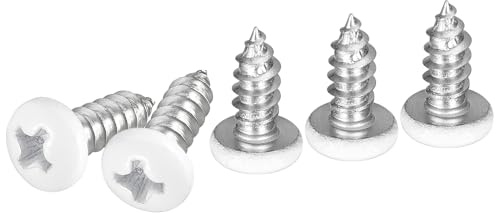 DTGN #8x1/2 Tornillos Blancos Paquete De 25 - Acero Inoxidable 304 Cabeza De Cacerola Phillips Tornillos Para Chapa Autorroscantes Tornillos Para Madera