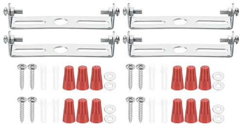 PATIKIL Kit de Soporte de Montaje para Accesorios de Luz de 80 mm (3.15) 4 Juegos Placa de Luz en Cruz para Luz de Techo con Tornillos para Luz de Pared Techo Lámpara Colgante