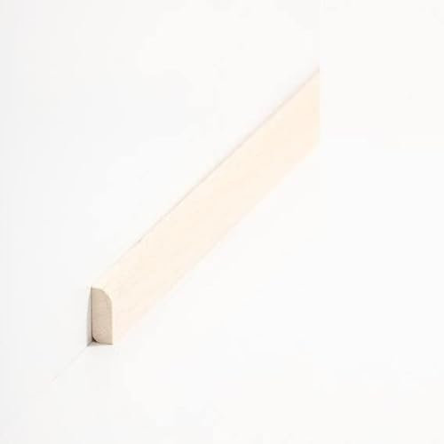 PROVISTON Lot de 25 baguettes de recouvrement en bois massif Abachi, 8 x 22 x 2000 mm, à coller, clips, vis et clous, plinthes de 50 m