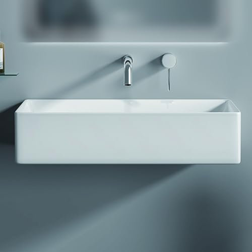 Lavello cucina moderno，lavatoio ceramica，vasca da bagno o lavelli da cucina，lavabo da giardino，Rubinetto a muro da incasso, con lavello a parete, di grande capacità, adatto per cucina, banco da lavoro