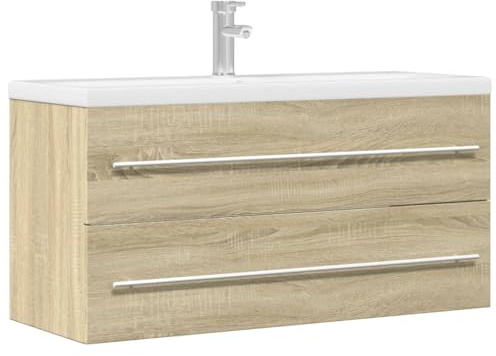 Jiangboyue-856232 - Mueble de lavabo (100 x 38,5 x 48 cm, roble Sonoma)