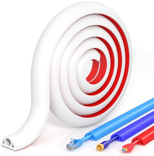 Canalina per cavi autoadesiva, flessibile, in PVC, facile da tagliare, montaggio per tutti i cavi, casa, ufficio, scuola, alloggiamento per cavi per nascondere 1 cavo (2 m)