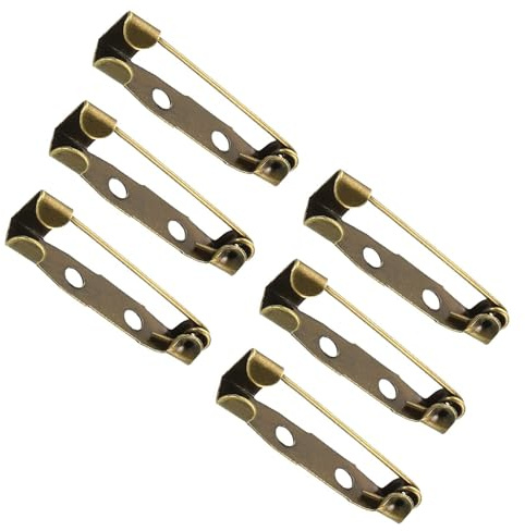 TA-VIGOR Lot de 50 épingles à nourrice de 25 mm pour badges d'identité, cartes nominatives, étiquettes, loisirs créatifs, ton bronze