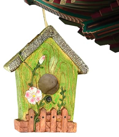 Vogelhäuser für den Außenbereich, Kunstharz-Garten-Vogelhaus, bunter Nistkasten, dekoratives Haustierhaus, Gartendekoration für , Terrasse, Balkon