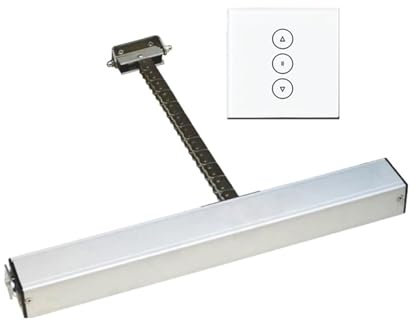 KONGMM Motore per cancello Scorrevole 220V 3 Fili 400mm Interruttore Automatico Catena di Trasmissione Elettrico Apri Finestra Motore Apri Otturatore(White Set)