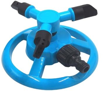 Garden Sprinkler Automatic Lawn Water Sprinkler 360 Degree 3 Arm Rotating Sprinklers System for Watering Lawn Plants Flowers Veggies and More (Blue)