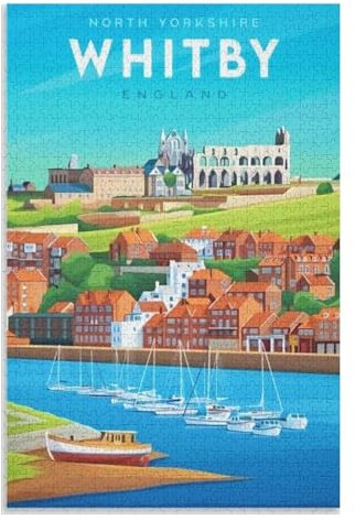 Home Entertainment， Whitby North Yorkshire England ，Adults 1000 Piece Jigsaw Puzzle- Christmas，52x38，paper puzzle ，AA-43
