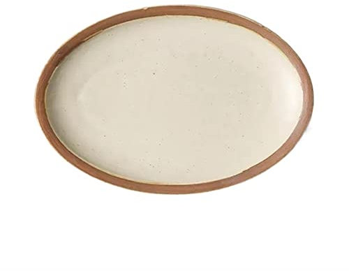 Tallrik Fisktallrik Keramik Hushållsångad fisktallrik Keramisk porslin Stor oval mattallrik Restaurang Kök Retro Platt tallrik Desserttallrik(Stor)