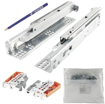 Blum Tandem Vollauszug Set, Schubladenauszug 250mm Blumotion mit praktischer Blum Kupplung, Schubladenführung Tragkraft 30kg - 1 Paar Schubladenschienen mit Kupplung